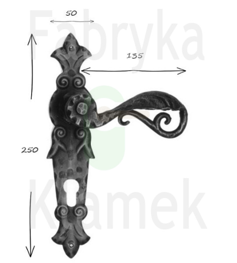 Klamka Abella 505 na wkładkę rozstaw 92 mm Klamka Abella 505 na wkładkę rozstaw 92 mm
