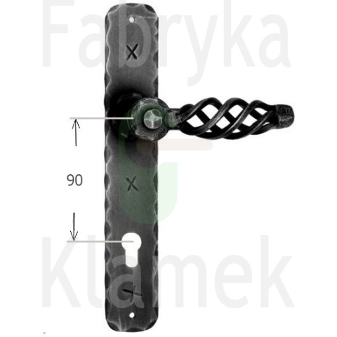 Klamka Bodola 506 na wkładkę rozstaw 90 mm kolor czerń starodawna Klamka Bodola 506 na wkładkę rozstaw 90 mm kolor czerń starodawna