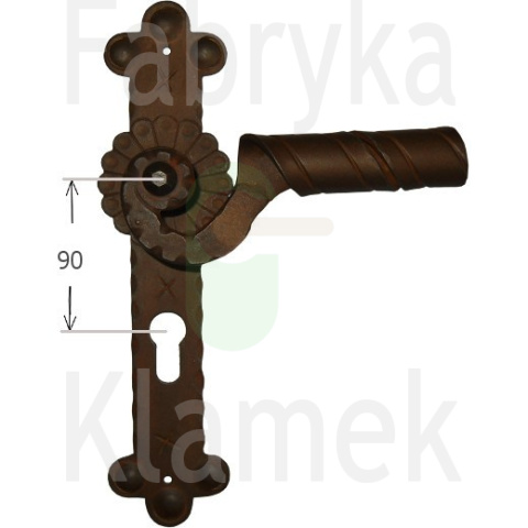 Klamka Absalon 1092 na wkladkę kolor rdza starodawna rozstaw 90 mm Klamka Absalon 1092 na wkladkę kolor rdza starodawna rozstaw 90 mm