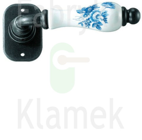 Klamka Atene 2610, porcelana biała kwiat niebieski Klamka Atene 2610, porcelana biała kwiat niebieski