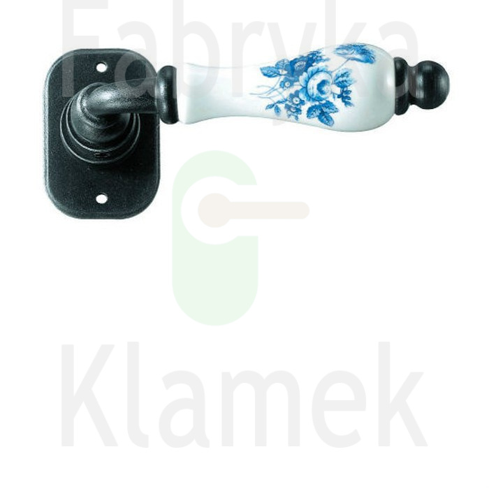 Klamka Atene 2610, porcelana biała kwiat niebieski Klamka Atene 2610, porcelana biała kwiat niebieski
