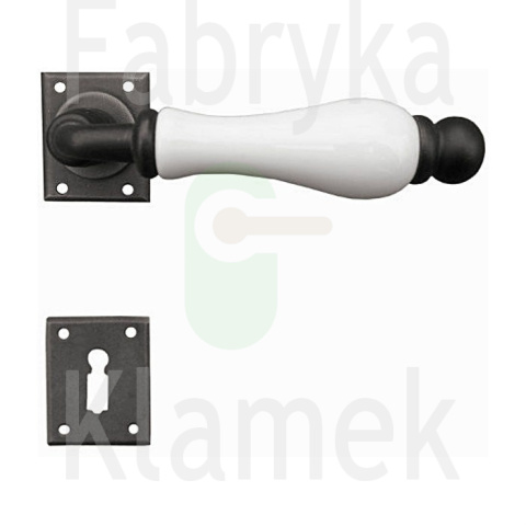 Klamka Amsterdam 5-20 z rozetą na klucz, porcelana biała Klamka Amsterdam 5-20 z rozetą na klucz, porcelana biała