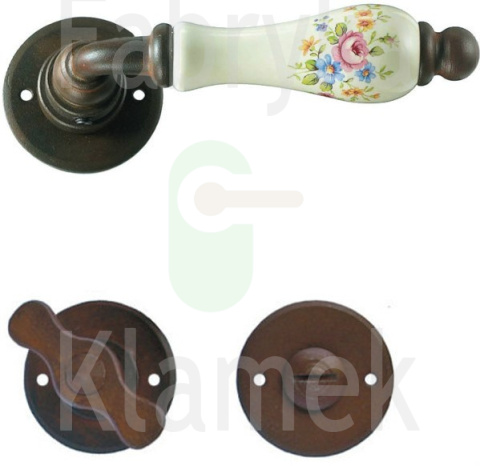Klamka Paris 3-10 z blokadą WC, porcelana kremowa (kwiaty wiosenne) Klamka Paris 3-10 z blokadą WC, porcelana kremowa (kwiaty wiosenne)