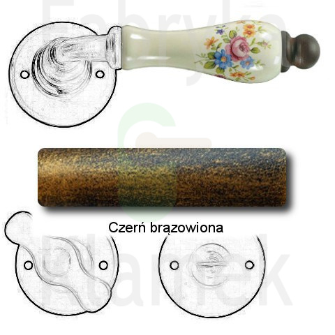 Klamka Paris 3-10 z blokadą WC, porcelana kremowa (kwiaty wiosenne) Klamka Paris 3-10 z blokadą WC, porcelana kremowa (kwiaty wiosenne)