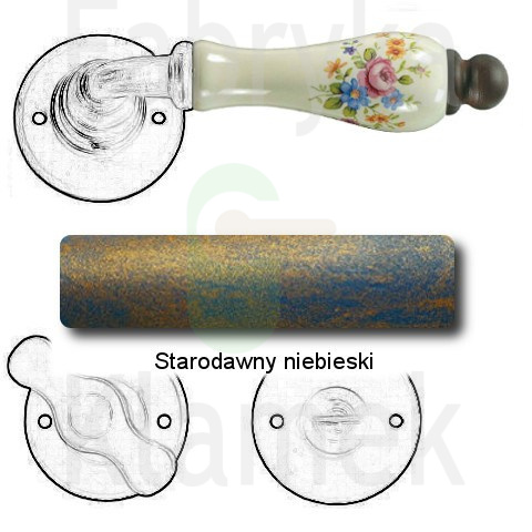 Klamka Paris 3-10 z blokadą WC, porcelana kremowa (kwiaty wiosenne) Klamka Paris 3-10 z blokadą WC, porcelana kremowa (kwiaty wiosenne)