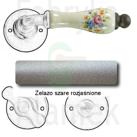 Klamka Paris 3-10 z blokadą WC, porcelana kremowa (kwiaty wiosenne) Klamka Paris 3-10 z blokadą WC, porcelana kremowa (kwiaty wiosenne)