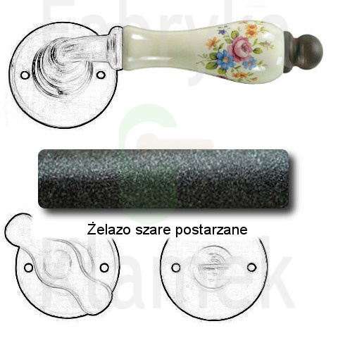 Klamka Paris 3-10 z blokadą WC, porcelana kremowa (kwiaty wiosenne) Klamka Paris 3-10 z blokadą WC, porcelana kremowa (kwiaty wiosenne)