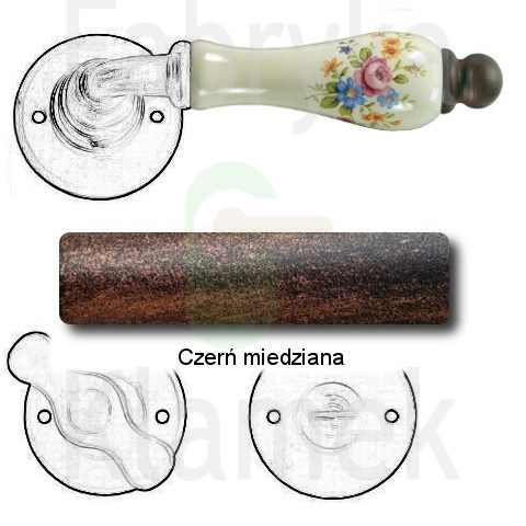 Klamka Paris 3-10 z blokadą WC, porcelana kremowa (kwiaty wiosenne) Klamka Paris 3-10 z blokadą WC, porcelana kremowa (kwiaty wiosenne)