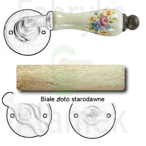Klamka Paris 3-10 z blokadą WC, porcelana kremowa (kwiaty wiosenne) Klamka Paris 3-10 z blokadą WC, porcelana kremowa (kwiaty wiosenne)