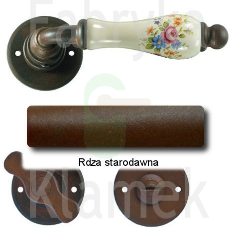 Klamka Paris 3-10 z blokadą WC, porcelana kremowa (kwiaty wiosenne) Klamka Paris 3-10 z blokadą WC, porcelana kremowa (kwiaty wiosenne)