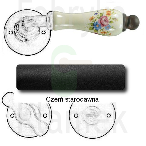 Klamka Paris 3-10 z blokadą WC, porcelana kremowa (kwiaty wiosenne) Klamka Paris 3-10 z blokadą WC, porcelana kremowa (kwiaty wiosenne)