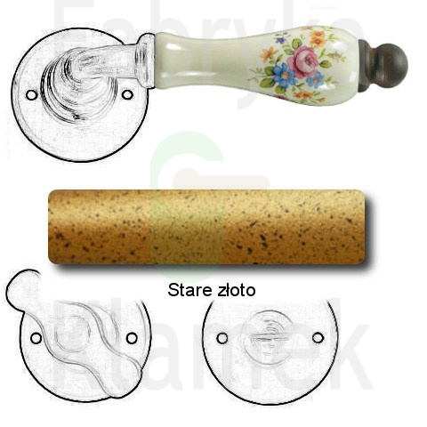 Klamka Paris 3-10 z blokadą WC, porcelana kremowa (kwiaty wiosenne) Klamka Paris 3-10 z blokadą WC, porcelana kremowa (kwiaty wiosenne)