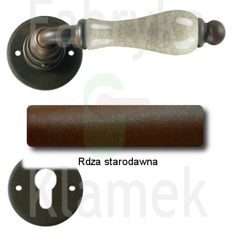 Klamka Paris 3-10 z rozetą na wkładkę, porcelana kremowa (kwiaty wiosenne) Klamka Paris 3-10 z rozetą na wkładkę, porcelana kremowa (kwiaty wiosenne)