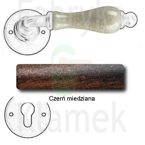 Klamka Paris 3-10 z rozetą na wkładkę, porcelana kremowa (kwiaty wiosenne) Klamka Paris 3-10 z rozetą na wkładkę, porcelana kremowa (kwiaty wiosenne)