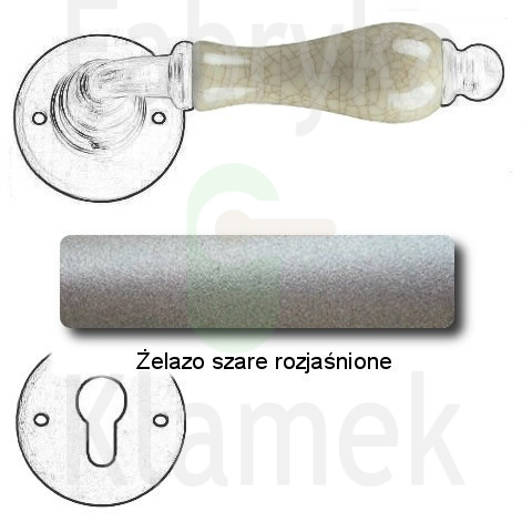 Klamka Paris 3-10 z rozetą na wkładkę, porcelana kremowa (kwiaty wiosenne) Klamka Paris 3-10 z rozetą na wkładkę, porcelana kremowa (kwiaty wiosenne)