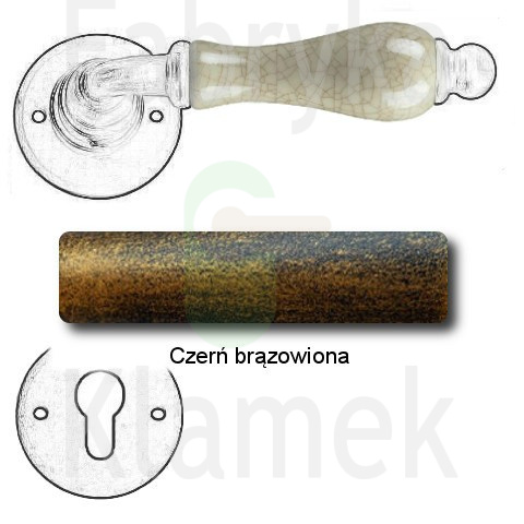 Klamka Paris 3-10 z rozetą na wkładkę, porcelana kremowa (kwiaty wiosenne) Klamka Paris 3-10 z rozetą na wkładkę, porcelana kremowa (kwiaty wiosenne)