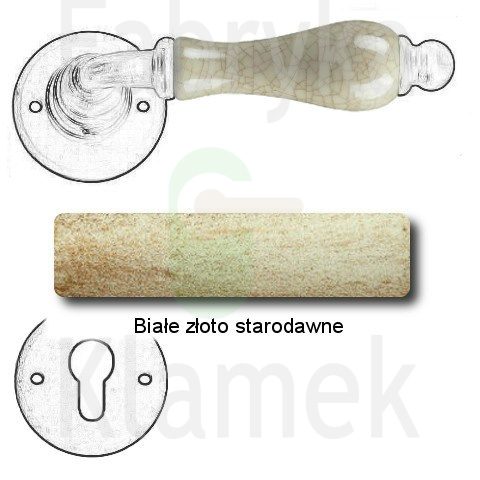 Klamka Paris 3-10 z rozetą na wkładkę, porcelana kremowa (kwiaty wiosenne) Klamka Paris 3-10 z rozetą na wkładkę, porcelana kremowa (kwiaty wiosenne)