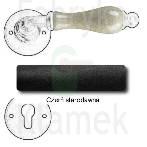 Klamka Paris 3-10 z rozetą na wkładkę, porcelana kremowa (kwiaty wiosenne) Klamka Paris 3-10 z rozetą na wkładkę, porcelana kremowa (kwiaty wiosenne)