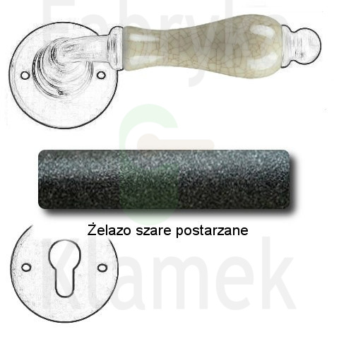 Klamka Paris 3-10 z rozetą na wkładkę, porcelana kremowa (kwiaty wiosenne) Klamka Paris 3-10 z rozetą na wkładkę, porcelana kremowa (kwiaty wiosenne)