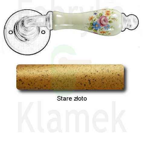 Klamka Paris 3-10, porcelana kremowa (kwiaty wiosenne) Klamka Paris 3-10, porcelana kremowa (kwiaty wiosenne)