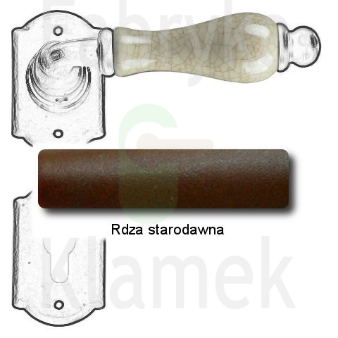 Klamka Praga 2-20 z rozetą na wkładkę, porcelana kremowa spękana Klamka Praga 2-20 z rozetą na wkładkę, porcelana kremowa spękana