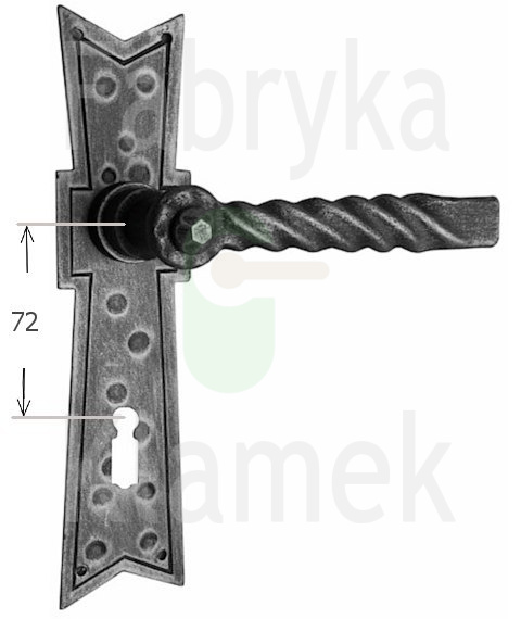 Klamka Parys 526 na klucz rozstaw 72 mm Klamka Parys 526 na klucz rozstaw 72 mm