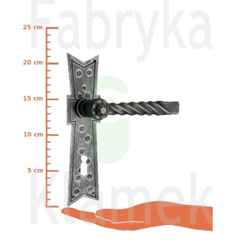 Klamka Parys 526 na klucz rozstaw 72 mm Klamka Parys 526 na klucz rozstaw 72 mm