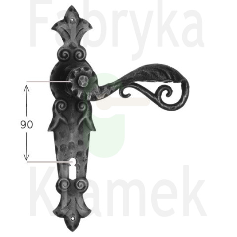 Klamka Abella 505 na klucz rozstaw 90 mm Klamka Abella 505 na klucz rozstaw 90 mm