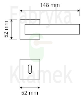 Klamka Frida 007 z szyldem na klucz PM - brązowiona matowa (jasna)