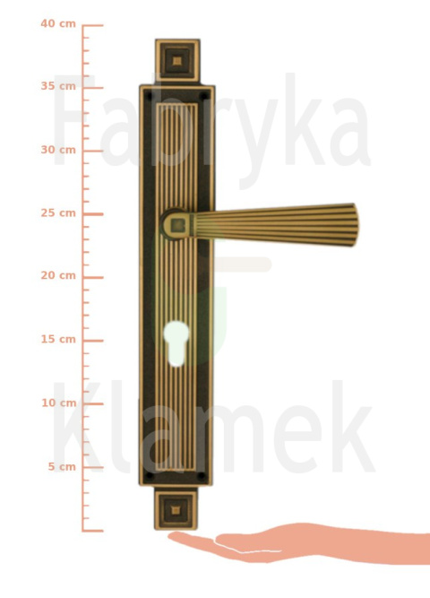 Klamka Opera 1055 na wkładkę rozstaw 72 mm BM - brązowiona matowa (ciemna)