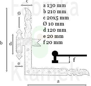 Zawias kuty 560 (210x130 Ø 10 mm) Zawias kuty 560 (210x130 Ø 10 mm)