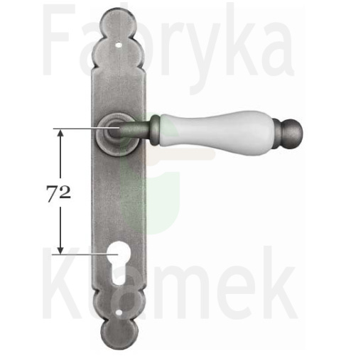 Klamka Dublin 1-09 na wkładkę rozstaw 72 mm, porcelana biała Klamka Dublin 1-09 na wkładkę rozstaw 72 mm, porcelana biała