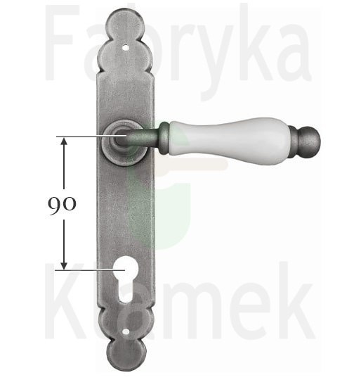 Klamka Dublin 1-09 na wkładkę rozstaw 90 mm, porcelana biała Klamka Dublin 1-09 na wkładkę rozstaw 90 mm, porcelana biała