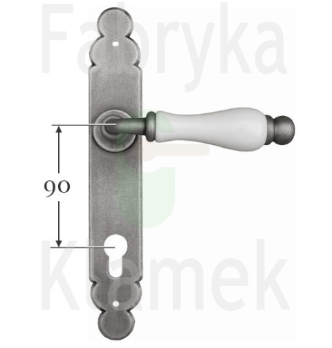 Klamka Dublin 1-09 na wkładkę rozstaw 90 mm, porcelana biała Klamka Dublin 1-09 na wkładkę rozstaw 90 mm, porcelana biała