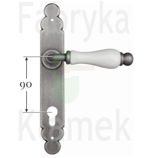 Klamka Dublin 1-09 na wkładkę rozstaw 90 mm, porcelana biała Klamka Dublin 1-09 na wkładkę rozstaw 90 mm, porcelana biała