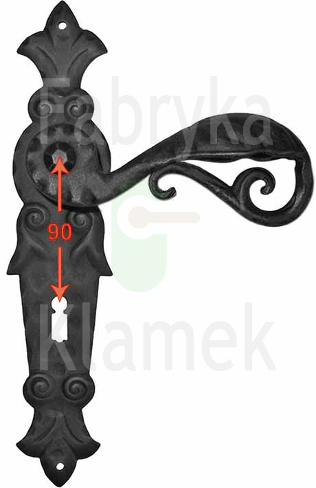 Klamka Abella 505 na klucz rozstaw 72 mm Klamka Abella 505 na klucz rozstaw 72 mm