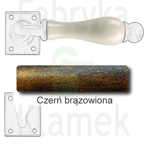 Klamka Amsterdam 5-20 z blokadą WC, porcelana kremowa Klamka Amsterdam 5-20 z blokadą WC, porcelana kremowa