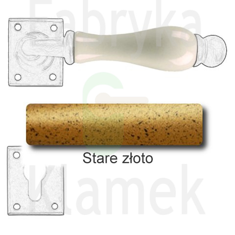 Klamka Amsterdam 5-20 z blokadą WC, porcelana kremowa Klamka Amsterdam 5-20 z blokadą WC, porcelana kremowa