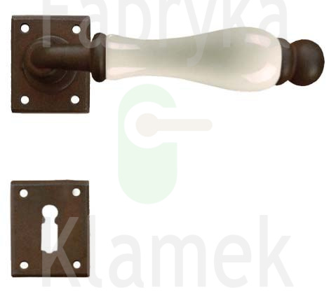 Klamka Amsterdam 5-20 z dolną rozetą na klucz, porcelana kremowa Klamka Amsterdam 5-20 z dolną rozetą na klucz, porcelana kremowa