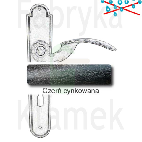 Klamka Gerianica 20 z otworem na klucz rozstaw 72 mm Klamka Gerianica 20 z otworem na klucz rozstaw 72 mm