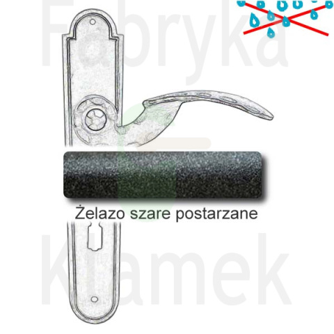 Klamka Gerianica 20 z otworem na klucz rozstaw 72 mm Klamka Gerianica 20 z otworem na klucz rozstaw 72 mm
