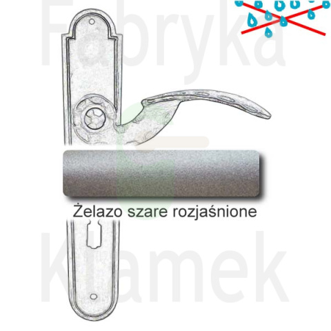 Klamka Gerianica 20 z otworem na klucz rozstaw 72 mm Klamka Gerianica 20 z otworem na klucz rozstaw 72 mm