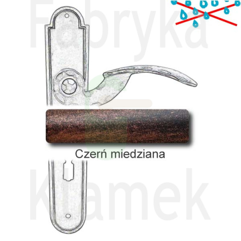 Klamka Gerianica 20 z otworem na klucz rozstaw 72 mm Klamka Gerianica 20 z otworem na klucz rozstaw 72 mm