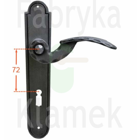 Klamka Gerianica 20 z otworem na klucz rozstaw 72 mm Klamka Gerianica 20 z otworem na klucz rozstaw 72 mm