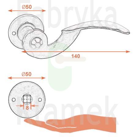 Klamka Gerianica 22 z blokadą WC Klamka Gerianica 22 z blokadą WC