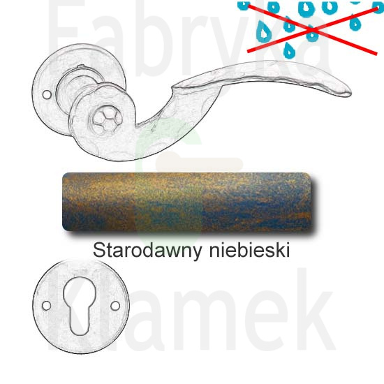 Klamka Gerianica 22 z rozetą na wkładkę Klamka Gerianica 22 z rozetą na wkładkę