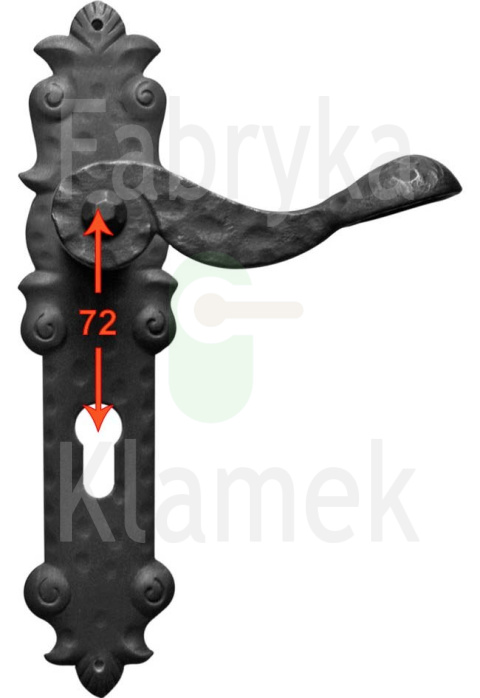 Klamka Pralut 503 na wkładkę rozstaw 72 mm Klamka Pralut 503 na wkładkę rozstaw 72 mm