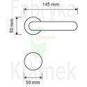 Klamka Decor 011 z rozetą na wkladkę OS - mosiężna satynowana