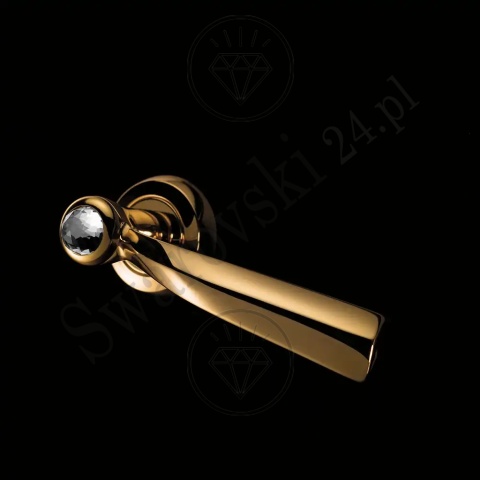 Klamka Elika Crystal 108 z szyldem WC OZ - pozłacana