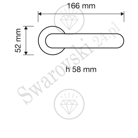 Klamka Fish Crystal 023 OZ - pozłacana